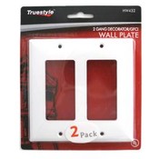 2 pack White Decorator 2 Gang Wall Plate