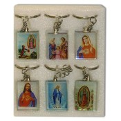 Assorted Religious Glass Key Chain 6 pack