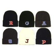 Winter Hat with Embroidered Initial Letter