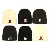 Winter Hat Embroidered Initial Old English Letter