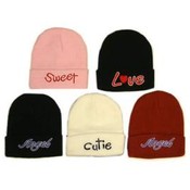 Children's winter hat with Embroidered Word