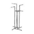 4-Way Clothing Rack w/ Straight Arms - Square Tubi
