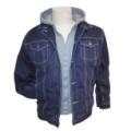Mens Fleece Lined &amp; Hooded Denim Jacket