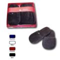 Mens 100% Cotton Terry Wrap &amp; Slipper Red Gift Box
