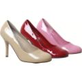 Womens Glossy Round Toe Pump Mauve