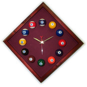 12in Diamond Billiard Clock  Cherry &amp; Wine Mali Fe