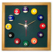 12in Square Billiard Clock Oak &amp; Spruce Mali Felt