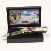 Wolf Eyes Folding Collector's Knife with Gift Box