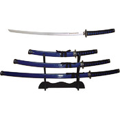 Blue Samurai 3 pc Sword Set