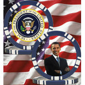 President Obama 5 Spot Blank 11.5g Poker Chip - Bl
