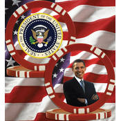 President Obama 5 Spot Blank 11.5g Poker Chip - RE