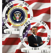 President Obama 5 Spot Blank 11.5g Poker Chip - Wh