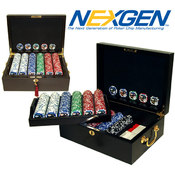 500 11.5g Jackpot Casino Clay Chips w/ Mahogany Ca