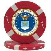 U.S. AIR FORCE Seal on Red Big Slick Texas Hold'em