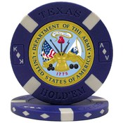 U.S. ARMY Seal on Blue Big Slick Texas Hold'em Pok