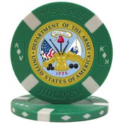U.S. ARMY Seal on Green Big Slick Texas Hold'em Po