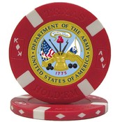 U.S. ARMY Seal on Red Big Slick Texas Hold'em Poke