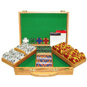 300 14g 3 COLOR A/K SUITED CLAY POKER CHIP SET W/O