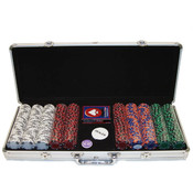 500 14g 3 COLOR A/K SUITED CLAY POKER CHIP SET W/A