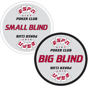 Set of ESPNR Texas Hold'em Poker Blind Buttons