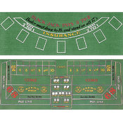 Blackjack and Craps 2 Sided Layout 36 x 72 inch