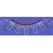 Blackjack Layout 36 x 72 inch Blue Felt