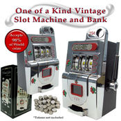 Vintage Slot Machine Bank - Over 13 inches Tall