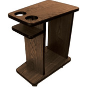 Oak Poker Drink Food Cart with Cup Holders on Whee
