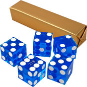 19mm A Grade Serialized Set of Casino Dice-Blue