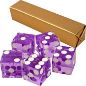 19mm A Grade Serialized Set of Casino Dice-Purple