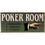 Classic All Wood Poker Room Sign