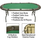 Full Size Texas Holdem Green Felt Poker Table 83 x
