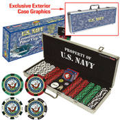 U.S. Navy CLAY-Filled 500 Poker Chip Set w/Custom