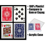 GEMACO 100% Plastic Star Standard Poker 2 Deck Set