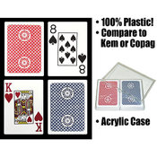 GEMACO 100% Plastic Classic Jumbo Poker 2 Deck Set