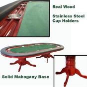 Texas Holdem 96 inch Table Mahogany Deluxe