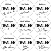 Set of 10 Professional Collector's Dealer Buttons