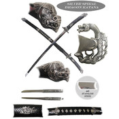 42 inch Silver Spiral Dragon Katana +EXTRAS