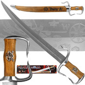 Pirate Sword with Hard Wood Scabbard and Engraving