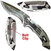 Matrix Stainless Steel Folding Knife - Silver Fini
