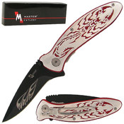 Engraved Scorpion Handle Folding Pocket Knife Over