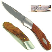 Natural Wood Single Bolster Pocket Knife - 7 inche