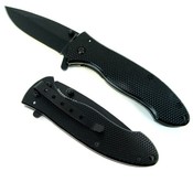 Diamond Cut Aluminum Spring Assisted Folder Black