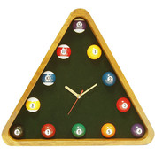 Pool Rack Quartz Clock with Solid Wood Frame