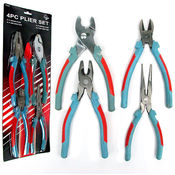 Versatile 4 Piece 8 inch Plier Set - Rubber Coated