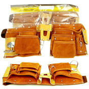 Extra Wide 10 Pocket Genuine Leather Tool Bag - Ch
