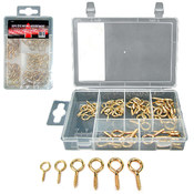 50 pc Eye Hook Hardware Assortment - Gold Color Pl
