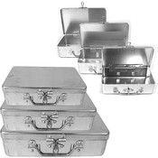3 Pc Aluminum Storage Box w/  Lockable Hasp and Ha