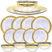 Colin Cowie Elegant Gold Trimmed Glass Dinner Set