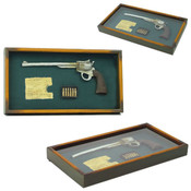 Long Barrel Revolver Pistol Shadow Box Display